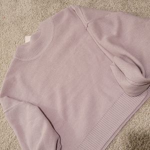 H&m cropped knit mock neck sweater